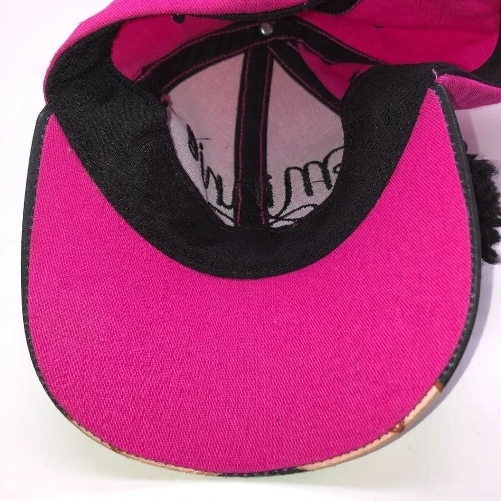 Disney Minnie Mouse Baseball Cap Hat Baseball Adjustable Snapback Fuzzy Ears